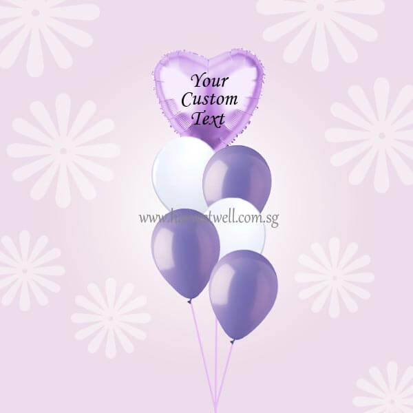 Customize Lavender Foil Balloon On Top Balloon Bouquet